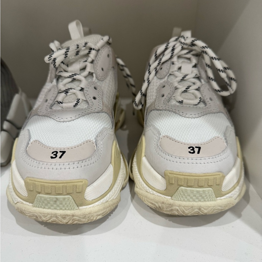 Balenciaga White and Cream Sneakers